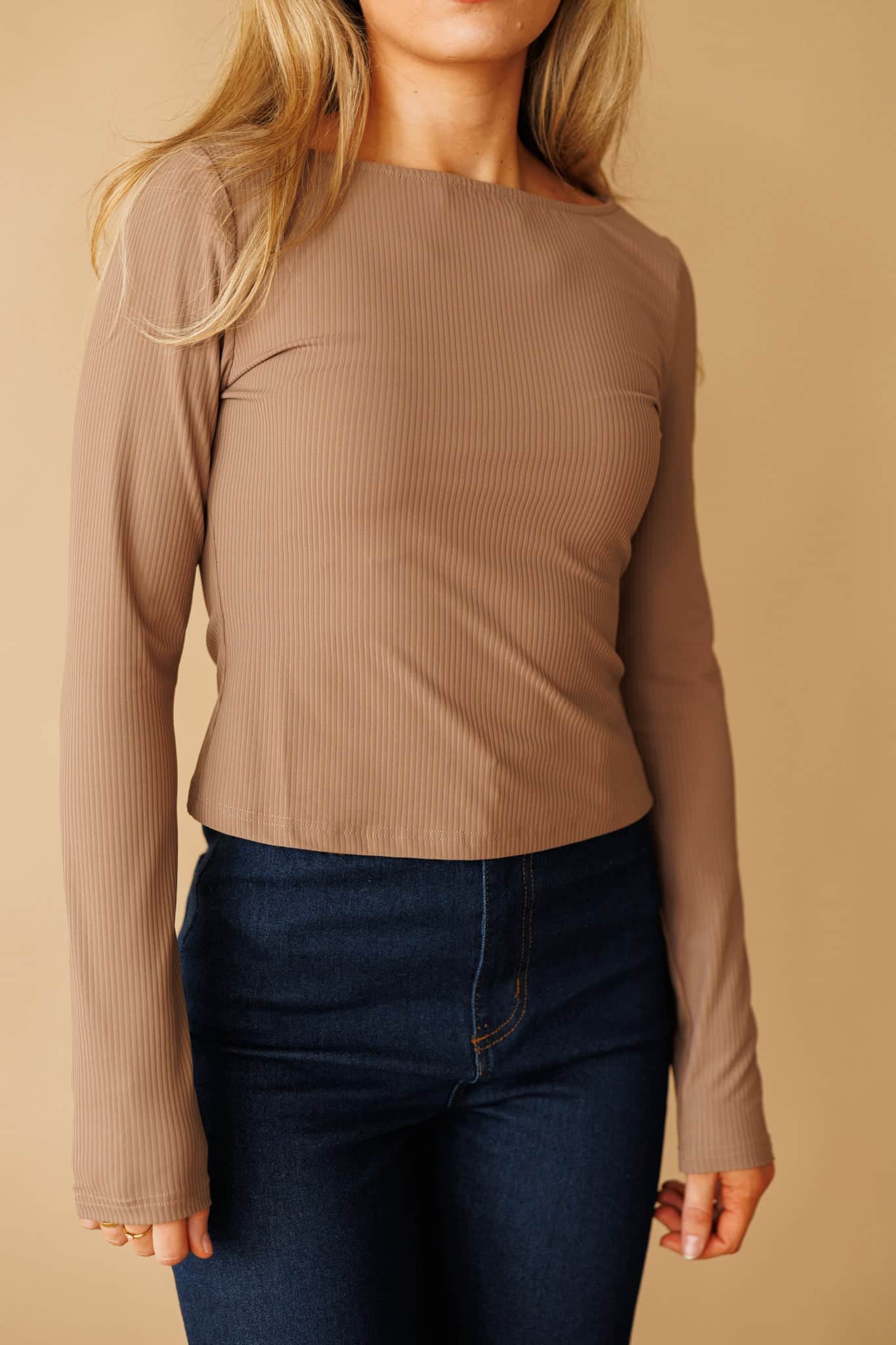 Neutral Muse Ribbed Top