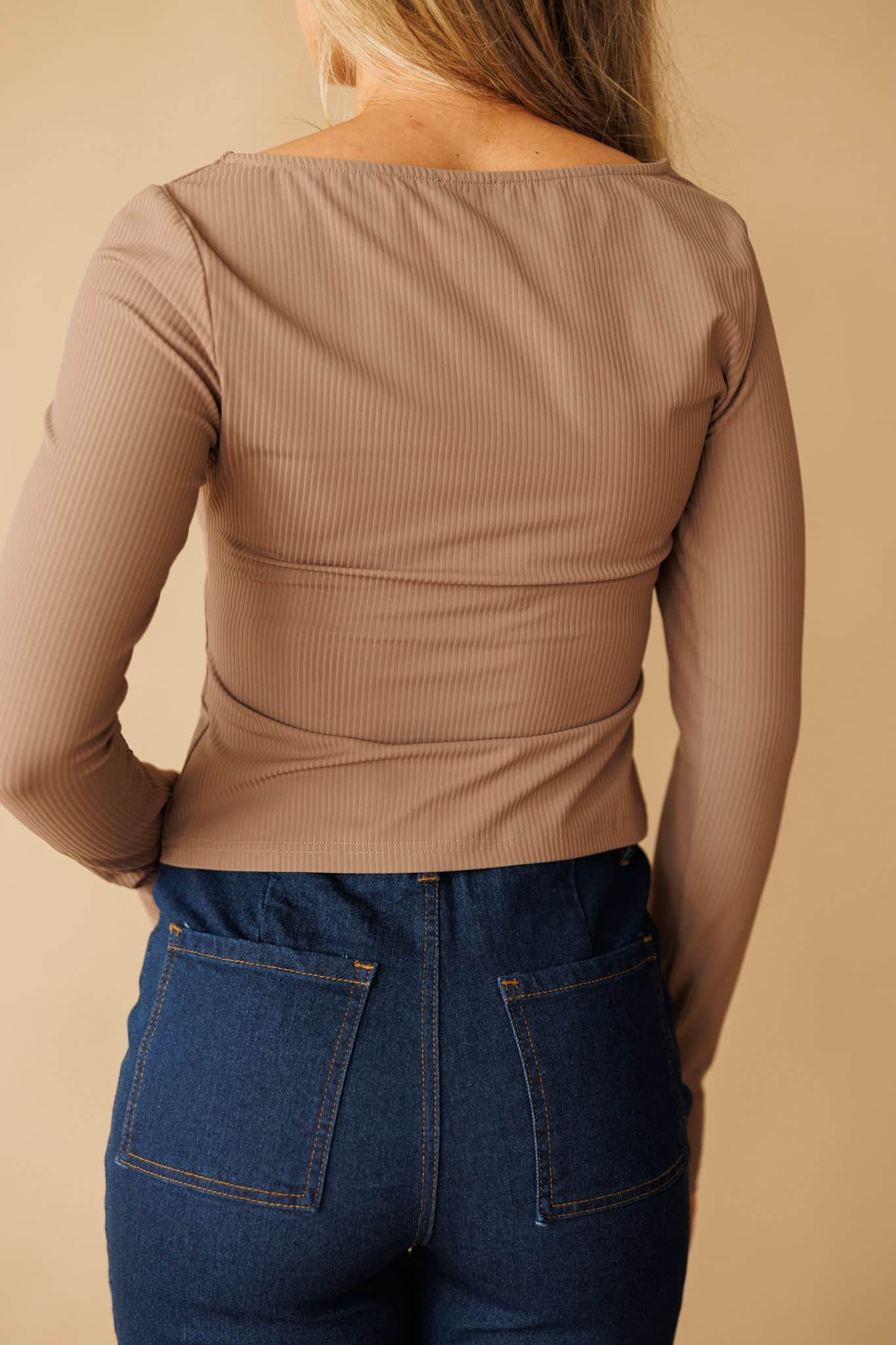 Neutral Muse Ribbed Top