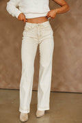Neutral High Rise Stretch Straight Pants